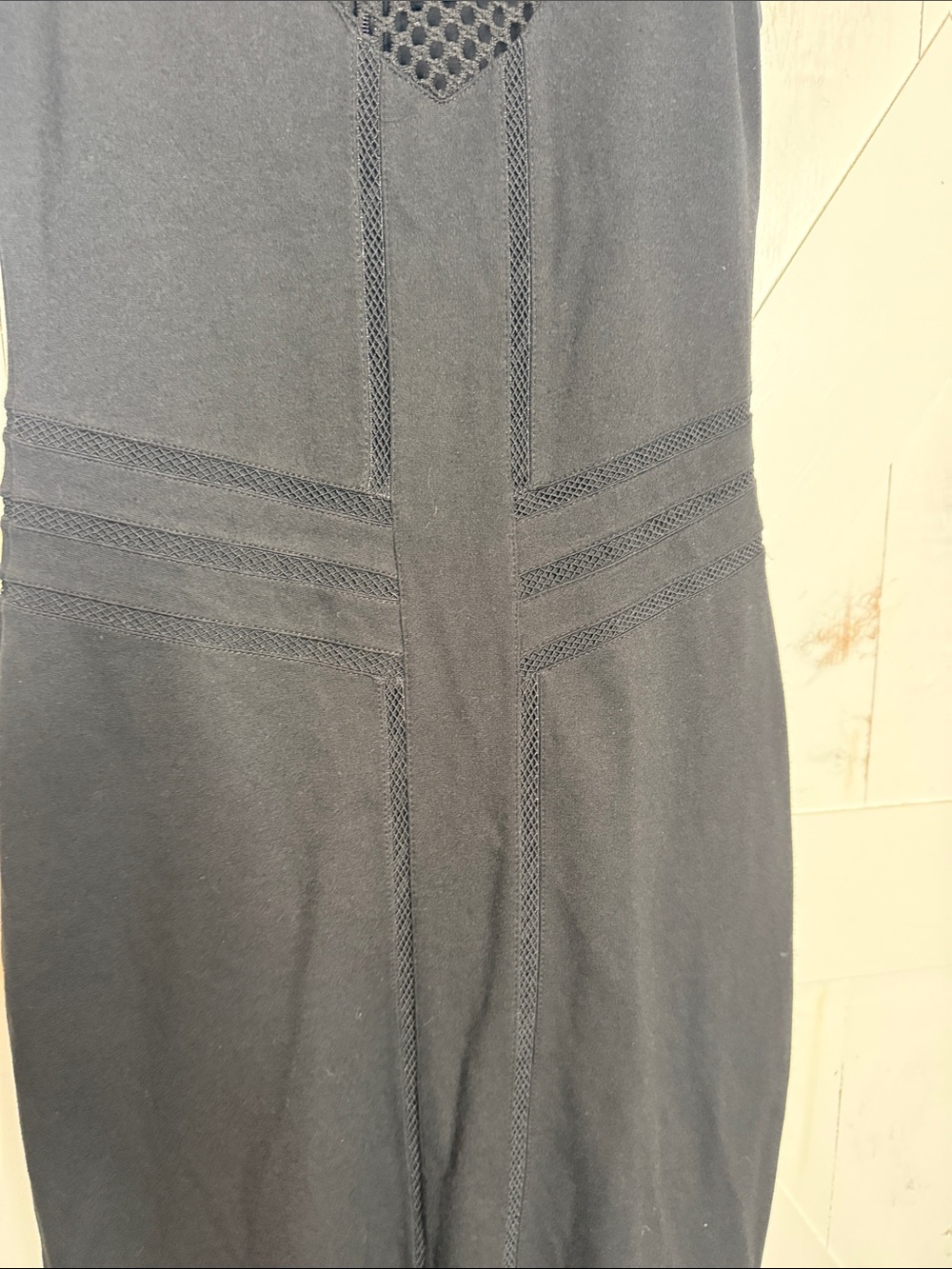 French Connection Chantilly Beau Black Sleeveless Mesh-Yoke Maxi Dress - Picture 7 of 13